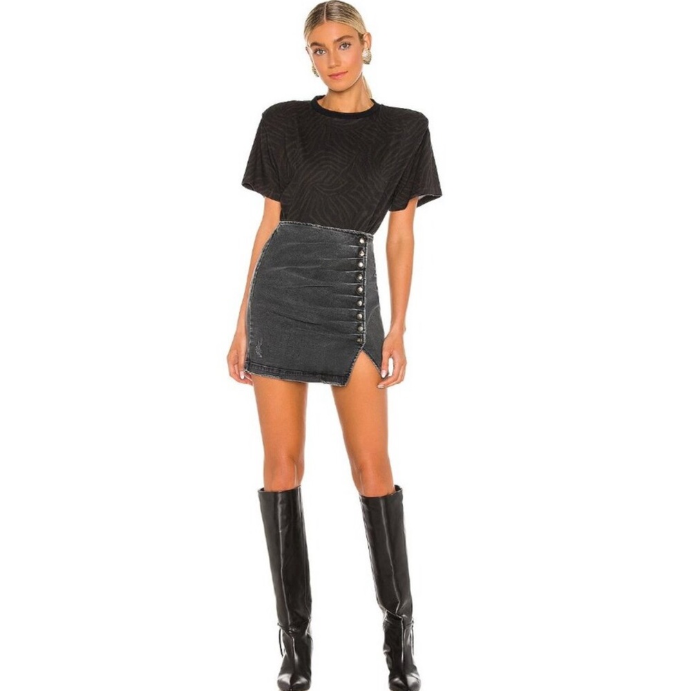 Retrofete Willa Stylish Black Denim Skirt